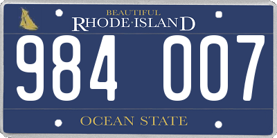 RI license plate 984007