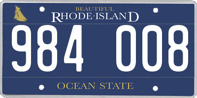 RI license plate 984008