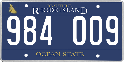 RI license plate 984009