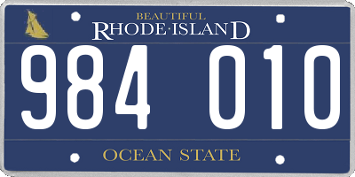RI license plate 984010