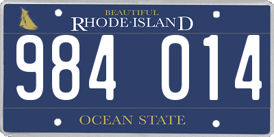 RI license plate 984014