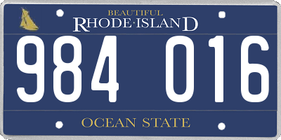 RI license plate 984016