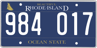RI license plate 984017