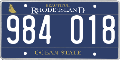 RI license plate 984018