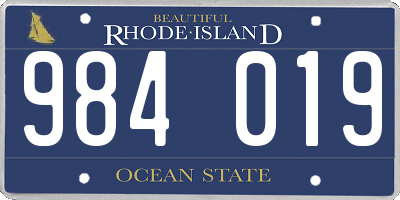 RI license plate 984019