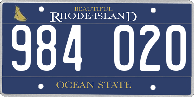 RI license plate 984020