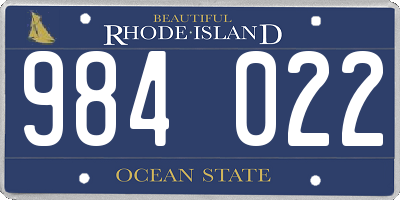 RI license plate 984022