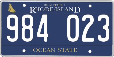 RI license plate 984023