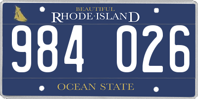 RI license plate 984026