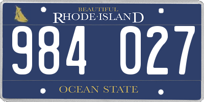 RI license plate 984027