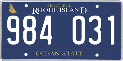 RI license plate 984031
