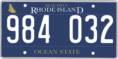 RI license plate 984032