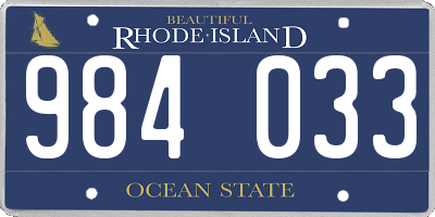 RI license plate 984033