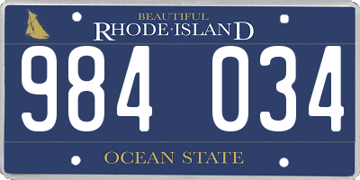 RI license plate 984034
