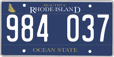 RI license plate 984037