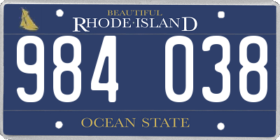 RI license plate 984038