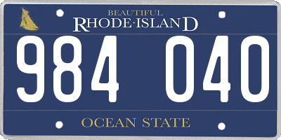 RI license plate 984040