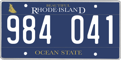 RI license plate 984041
