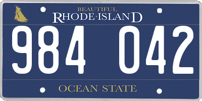 RI license plate 984042