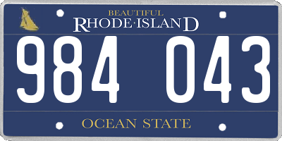 RI license plate 984043