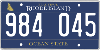 RI license plate 984045
