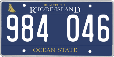 RI license plate 984046