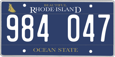 RI license plate 984047