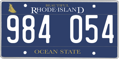 RI license plate 984054
