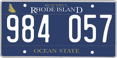 RI license plate 984057