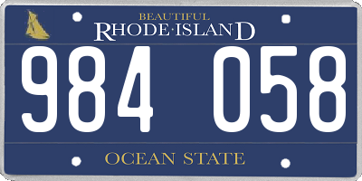 RI license plate 984058