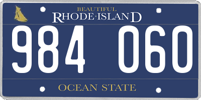 RI license plate 984060