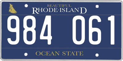 RI license plate 984061