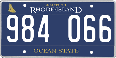 RI license plate 984066