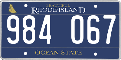 RI license plate 984067