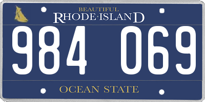 RI license plate 984069