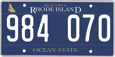 RI license plate 984070