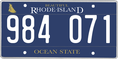 RI license plate 984071