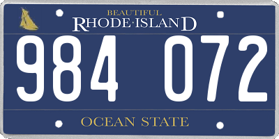 RI license plate 984072