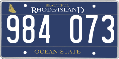 RI license plate 984073