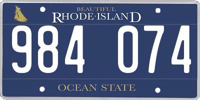 RI license plate 984074