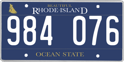 RI license plate 984076