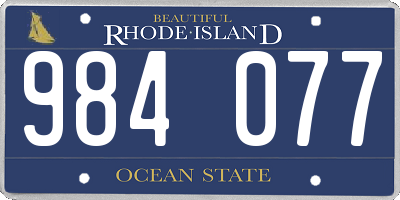 RI license plate 984077
