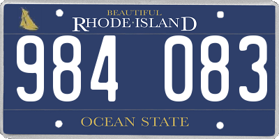 RI license plate 984083