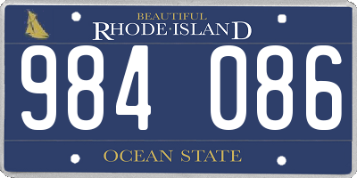 RI license plate 984086