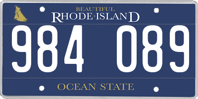 RI license plate 984089