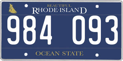 RI license plate 984093