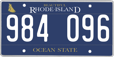RI license plate 984096