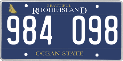 RI license plate 984098