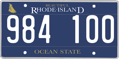 RI license plate 984100
