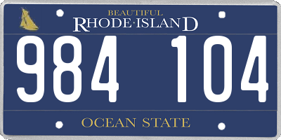 RI license plate 984104